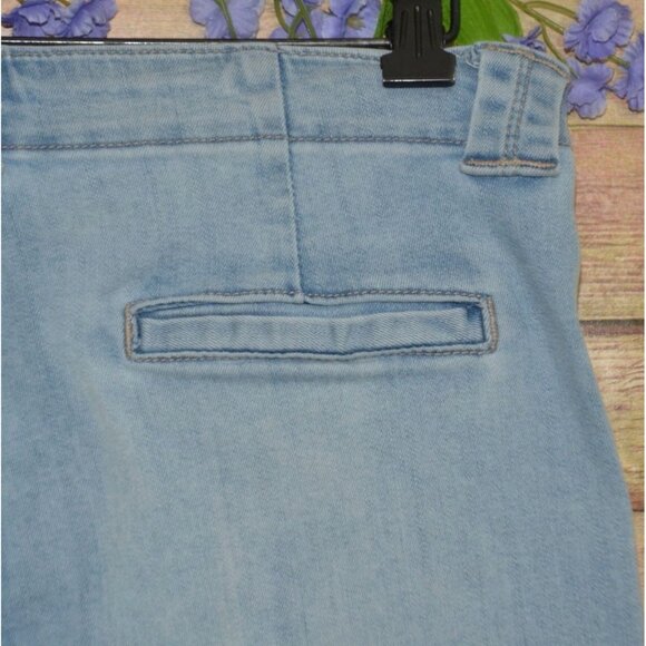 JBD Just Black Denim Ladies 30 Patch Pocket Light Wash Wide Leg Jeans High Rise - Picture 7 of 11